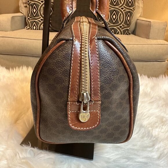 Authentic Celine Macadam Brown PVC / Leather Boston Hand Bag - Picture 5 of 15